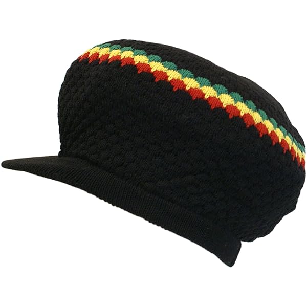 Wool Knit Rasta Beret Hat Reggae Jamaican Cap Colorful
